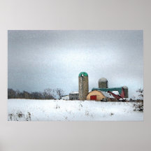 Winter Farm Poster