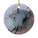 WINTER GOAT FORAGING IN  SNOW CHRISTMAS ORNAMENT ornaments