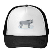 winter grey wolf mesh hat