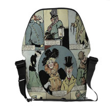 Winter in New York City Vintage 1895 Cartoon Courier Bags
