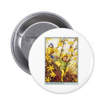 Winter Jasmine  Fairy Pinback Buttons