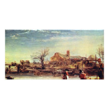 Winter Landscape By Rembrandt Harmensz. Van Rijn Picture Card