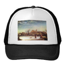 Winter Landscape by Rembrandt Harmenszoon van Rijn Mesh Hats