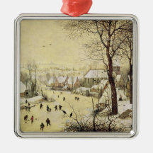 Winter Landscape with Skaters Christmas Ornaments