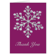 Winter Magenta Thank You Card