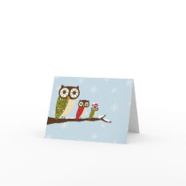 winter owls greeting cards