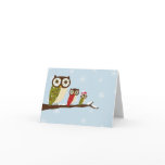 winter owls greeting cards
