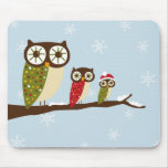 winter owls mouse pad