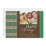 Winter Plaid Family Holiday Card (green) invitations