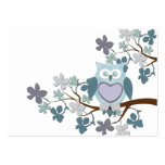 Winter Polka Owl in Tree Business Card