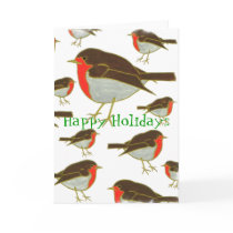 Winter Robins "Happy Holidays" Greeting Card