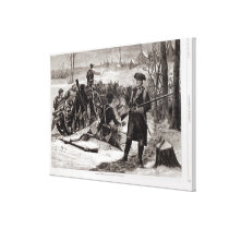 Winter Scene at the Continental Army Encampment Stretched Canvas Prints