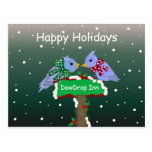 Winter Scene with Little Birdies Postcards