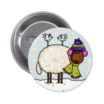 winter sheep button