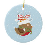 Winter Snow Bird Christmas Tree Ornaments