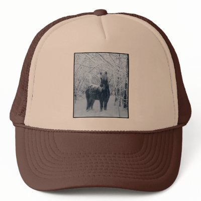 Winter snow horse mesh hats by dahorsegifts