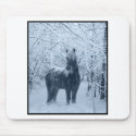Winter snow horse mousepads