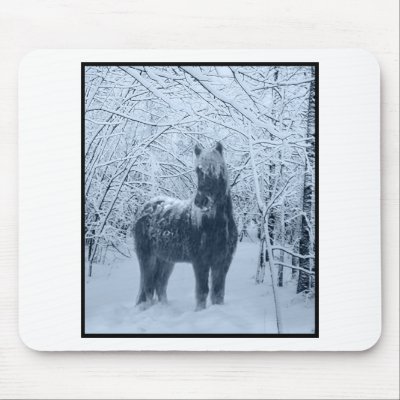 Winter snow horse mouse pads by dahorsegifts