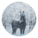 Winter snow horse stickers