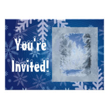 Winter Snow Scene Country Christmas Party Custom Custom Announcements