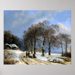 Winter snow scene posters