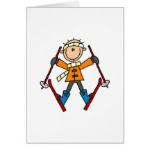 Winter Snow Ski Greeting Cards