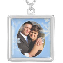 Winter snowflake photo template pendant