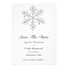 Winter Snowflake Save the Date Personalised Invite