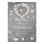 Winter Snowflakes Heart Baby Shower Invitation