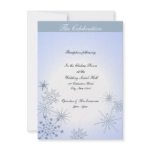 Winter Snowflakes Ice Blue Personalized Invitations