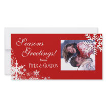 Winter Snowflakes (red) Seasons Greetings