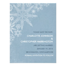 Winter Snowflakes Save the Date Announcement
