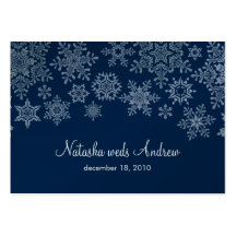 Winter Snowflakes Wedding Directions Enclosure Business Cards