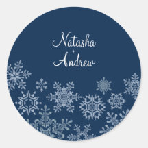 Winter Snowflakes Wedding Envelope Seal Sticker