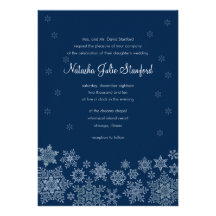 Winter Snowflakes Wedding Invitation 5 x 7 Card