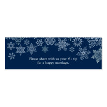 Winter Snowflakes Wedding Questionnaire Business Card Template