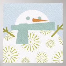 Winter Snowman Poster