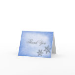 Winter Sparkle Snowflakes Blue Thank You cards