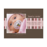 Winter Stripes Brown • Baby Announcement postcards