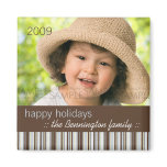 Winter Stripes :: Christmas Photo Magnet