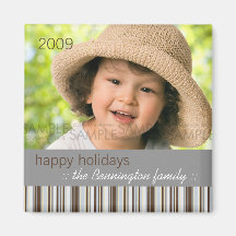 Winter Stripes :: Christmas Photo Magnet