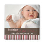 Winter Stripes Pink • Baby Announcement magnets