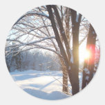 WINTER SUNRISE Customisable Design Round Sticker