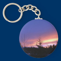 Winter Sunset over Strathspey Keychain keychains