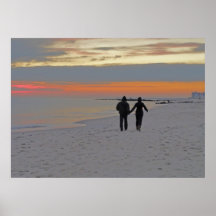 Winter sunset poster