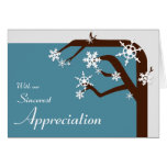 Winter Tree Snowflake Thank You Note Card