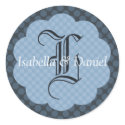 Winter Wedding Monogram Envelope Seal Sticker