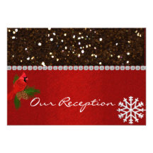 WINTER  WEDDING RECEPTION CARDS  MATCHING INVITATI ANNOUNCEMENT