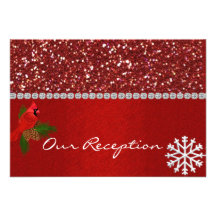 WINTER WEDDING RECEPTION CARDS  MATCHING INVITATIO PERSONALISED INVITE
