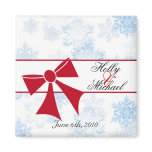 winter wedding save the date red  fancy classy magnets